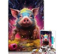 Jigsaw Puzzles for Teenagers 1000 Piece Animal Art Pig Teenager Puzzles,learning Educational Is Ideal As A Gift for The Whole Family (size 38x26cm)