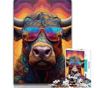 Jigsaw Puzzles for Teenagers 1000 Piece Animal Buffalo Teenager Jigsaw,Fun Games Wall Decoration Unique Birthday And Xmas Gifts (size 75x50cm)