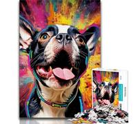 Jigsaw Puzzles for Teenagers 1000 Piece Animal Colorful Dogs,Toys Educational Games Stress Relieving Artists Collection,Fine Art (75x50cm)