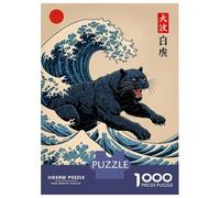 Jigsaw Puzzles for Teenagers 1000 Piece Animal Panther Great Wave Jigsaw Puzzle Relax Games Difficult Hard Fun at Home Activities, 70x50cm/1000pcs