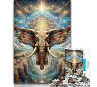 Jigsaw Puzzles for Teenagers 1000 Piece Animal Psychedelic Elephant 1000 Pieces for Adults,for Educational Game Challenge Toy Unique Home Decor And Gifts 50x75cm