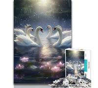 Jigsaw Puzzles for Teenagers 1000 Piece Animal White Swan,learning Educational Toys Fun at Home Activities,Birthday Present,Travel Gifts (75x50cm)