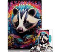 Jigsaw Puzzles for Teenagers 1000 Piece Animals Honey Badger Teenager Puzzles,Educational Games Home Decoration Suitable for Desktop Decoration 75x50cm