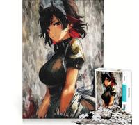 Jigsaw Puzzles for Teenagers 1000 Piece Anime Shark Maid with Red Highlights, Impossible Game, Home Art Decor, Artists' Collection, Fine Arts 38x26cm