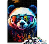 Jigsaw Puzzles for Teenagers 1000 Piece Art Neon Panda Stress Reliever Difficult Challenge Unique Home Decor And Gifts 50x75cm