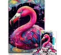 Jigsaw Puzzles for Teenagers 1000 Piece Art Psychedelic Flamingo,Decompressing Intellectual Educational Toy Is Ideal As Gifts for The Whole Family (38x26cm)