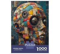 Jigsaw Puzzles for Teenagers 1000 Piece Artificial Intelligence Head Adult Puzzles Toy Wall Decor Enhance Memory Challenging Game Gifts 70x50cm/1000pcs