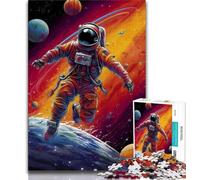 Jigsaw Puzzles for Teenagers 1000 Piece Astronaut Amazing Colors 1000 Piece Puzzle,Fun Games Wall Decoration Unique Birthday And Xmas Gifts (size 75x50cm)