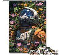 Jigsaw Puzzles for Teenagers 1000 Piece Astronaut in The Flowers, Toys Educational Games Stress Relieving Parent-child Interaction (Size 26x38cm)