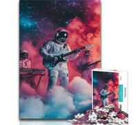 Jigsaw Puzzles for Teenagers 1000 Piece Astronaut Playing Guitar Teenager Puzzles,learning Educational Is Ideal As A Gift for The Whole Family (size 75x50cm)