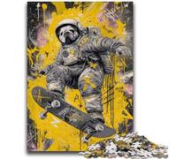 Jigsaw Puzzles for Teenagers 1000 Piece Astronaut Pug Adult Puzzles,Staycation Kill Time with Matching Poster And Trivia Sheet (50x75cm)