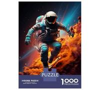 Jigsaw Puzzles for Teenagers 1000 Piece Astronaut Skateboarding in Space Puzzle for Adults Anti-Stress Toys Presents for Women Unique Birthday And Xmas Gifts 70x50cm/1000pcs