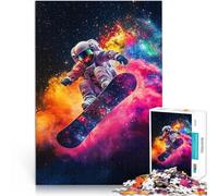 Jigsaw Puzzles for teenagers 1000 Piece Astronaut Snowboarding in Space Hand speed competition Artists Collection, Fine Art 26x38cm