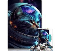 Jigsaw Puzzles for Teenagers 1000 Piece Astronaut Space Cat Teenager Jigsaw,Fun Games Wall Decoration Unique Birthday And Xmas Gifts (size 75x50cm)