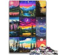 Jigsaw Puzzles for Teenagers 1000 Piece Aurora Collage Challenging Game And Family Play for Is Ideal As A Gift for The Whole Family 50x75cm