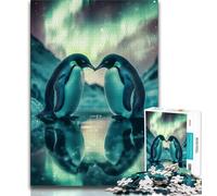 Jigsaw Puzzles for Teenagers 1000 Piece Aurora Penguin Teenager Puzzles,Stress Reliever Staycation Kill Time Home Decoration Toys (size 75x50cm)