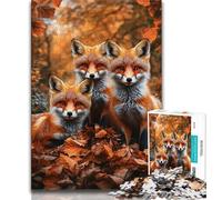 Jigsaw Puzzles for Teenagers 1000 Piece Autumn Fox 1000 Piece Puzzle,Fun Games Wall Decoration Unique Birthday And Xmas Gifts (size 75x50cm)