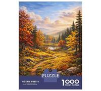 Jigsaw Puzzles for Teenagers 1000 Piece Autumn Landscape with Path And Lake Jigsaws for Adults Family Game Wall Art Unique Birthday And Xmas Gifts 70x50cm/1000pcs