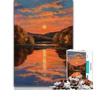 Jigsaw Puzzles for Teenagers 1000 Piece Autumn Sunset Puzzles for Teenagers,Educational Games Wall Decoration Unique Birthday And Xmas Gifts (size 38x26cm)