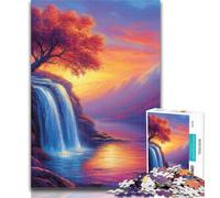 Jigsaw Puzzles for Teenagers 1000 Piece Autumn Waterfall Landscape Adult Puzzles,Educational Games Home Decoration Birthday Present, Gifts, Wall Art 26x38cm
