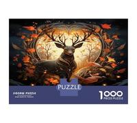 Jigsaw Puzzles for Teenagers 1000 Piece Autumnal Fantasy Deer Artwork Puzzle for Adults Hands-on Game Wall Decoration Christmas Birthday Gifts 70x50cm/1000pcs
