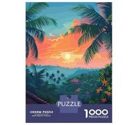 Jigsaw Puzzles for Teenagers 1000 Piece Bali Indonesia Tropical Landscape Illustration Jigsaws for Adults Family Game Wall Art Unique Birthday And Xmas Gifts 70x50cm/1000pcs