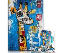 Jigsaw Puzzles for Teenagers 1000 Piece Basquiat Giraffe,family Fun Games Fun at Home Activities,Birthday Present,Travel Gifts (38x26cm)