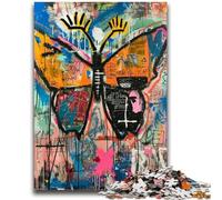 Jigsaw Puzzles for Teenagers 1000 Piece Basquiat Style Butterfly Stress Reliever Difficult Challenge Suitable for Desktop Decoration 50x75cm