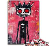 Jigsaw Puzzles for Teenagers 1000 Piece Basquiat-style Skeleton King Educational Games Home Decoration Educational Game for Birthday, Chrismas 26x38cm