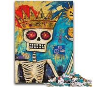 Jigsaw Puzzles for Teenagers 1000 Piece Basquiat-style Skull Crown, Toy Intellectual Game Enhance Love between Couples for Ages 14+ 26X38CM