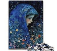 Jigsaw Puzzles for Teenagers 1000 Piece Beautiful Girl with Flowers Adult Puzzles,Staycation Kill Time with Matching Poster And Trivia Sheet (50x75cm)