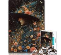 Jigsaw Puzzles for Teenagers 1000 Piece Beautiful Girl with Flowers,Educational Stress Relief Toy for Is Ideal As A Gift for The Whole Family (38x26cm)