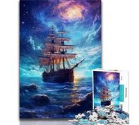 Jigsaw Puzzles for Teenagers 1000 Piece Beautiful Pirate Ship 1000 Piece Jigsaw,Challenging Family Activity Games DIY Toy for Home Wall Decor Gifts (size 75x50cm)