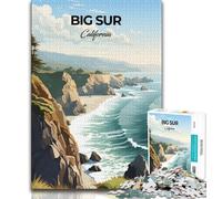 Jigsaw Puzzles for Teenagers 1000 Piece Big Sur California,Educational Stress Relief Toy for Is Ideal As A Gift for The Whole Family (75x50cm)