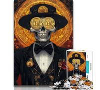 Jigsaw Puzzles for Teenagers 1000 Piece Bitcoin Skeleton,Stress Reliever Difficult Challenge Unique Home Decor And Gifts 50x75cm