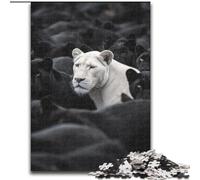 Jigsaw Puzzles for Teenagers 1000 Piece Black And White Lion, Help The Brain Exercise Addictive Toys to Cultivate Patience Enhance Memory (Size 26x38cm)