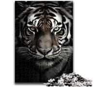 Jigsaw Puzzles for Teenagers 1000 Piece Black And White Tiger Educational Family Game Wall Decoration Unique Birthday And Xmas Gifts 26x38cm