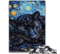 Jigsaw Puzzles for Teenagers 1000 Piece Black Leopard Night Sky Challenging Game Toys Deal As Gifts for The Whole Family for Ages 14+ 50x75cm