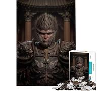 Jigsaw Puzzles for Teenagers 1000 Piece Black Myth Wukong Portrait Brain Intelligence Challenge Addictive Toys Family Game Stress Reliever Funny Gifts (Size 38x52cm)