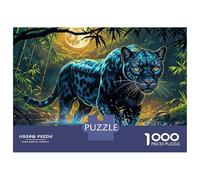 Jigsaw Puzzles for Teenagers 1000 Piece Black Panther in Moonlight Adult Puzzles Hands-on Game For Family Fun Fun at Home Activities, 52x38cm/1000pcs