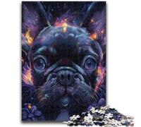 Jigsaw Puzzles for Teenagers 1000 Piece Black Pug, Toy Intellectual Game Enhance Love between Couples for Ages 14+ 50X75CM
