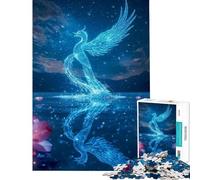 Jigsaw Puzzles for Teenagers 1000 Piece Blue Phoenix Rising from Water Educational Games Toy Intellectual Game Great Gifts for Games A Work of Art (Size 50x75cm)