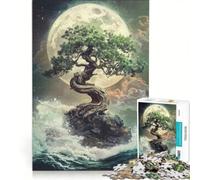 Jigsaw Puzzles for Teenagers 1000 Piece Bonsai Tree Under Full Moon, Impossible Game, Home Art Decor, Artists' Collection, Fine Arts 50x75cm