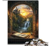 Jigsaw Puzzles for Teenagers 1000 Piece Books by The Window, Challenging Game And Family Play with Fully Interlocking Randomly Shaped Pieces (Size 26x38cm)