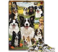 Jigsaw Puzzles for Teenagers 1000 Piece Border Collie Collage for And from 14 Years And over Play Toys Because It Is Ideal As A Gift for The Whole Family 50x75cm