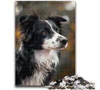Jigsaw Puzzles for Teenagers 1000 Piece Border Collie Educational Stress Relief Toy Parent-child Interaction for And Age 14 26x38cm