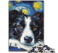 Jigsaw Puzzles for Teenagers 1000 Piece Border Collie Night Sky Challenging Game And Family Play for Is Ideal As A Gift for The Whole Family 26x38cm