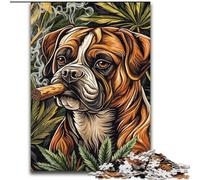 Jigsaw Puzzles for Teenagers 1000 Piece Boxer Dog Smoking, for And from 14 Years And over Educational Learning Toys Family Games Birthday Present (Size 50x75cm)