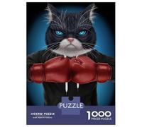 Jigsaw Puzzles for Teenagers 1000 Piece Boxer Tuxedo Cat Teenager Puzzles Toy Wall Decor Hand Speed Race Challenging Game Gifts 52x38cm/1000pcs