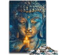 Jigsaw Puzzles for Teenagers 1000 Piece Buddha Art Stress Reliever Staycation Kill Time with Matching Poster And Trivia Sheet 50x75cm